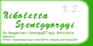 nikoletta szentgyorgyi business card